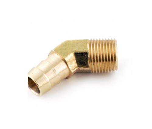 1/8 npt x 1/4 selang fitting barb 45 ° siku jantan