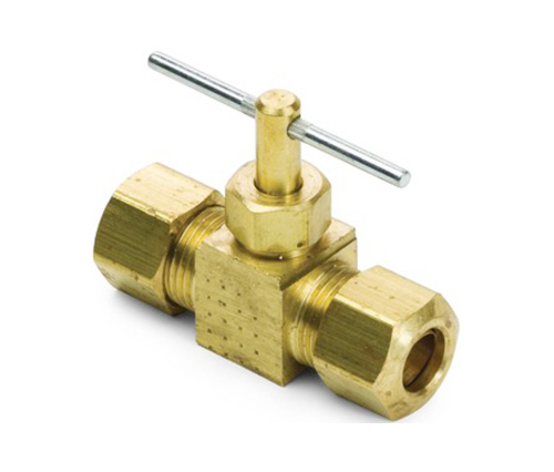 Katup jarum double brass lurus